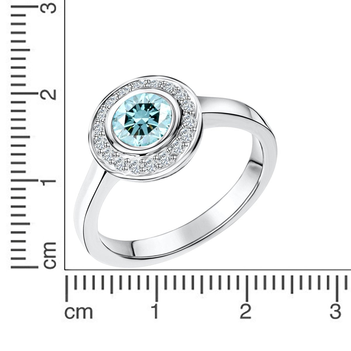 Ring 925 Sterling Silber rhodiniert Blautopas und Weißtopas - Avrum