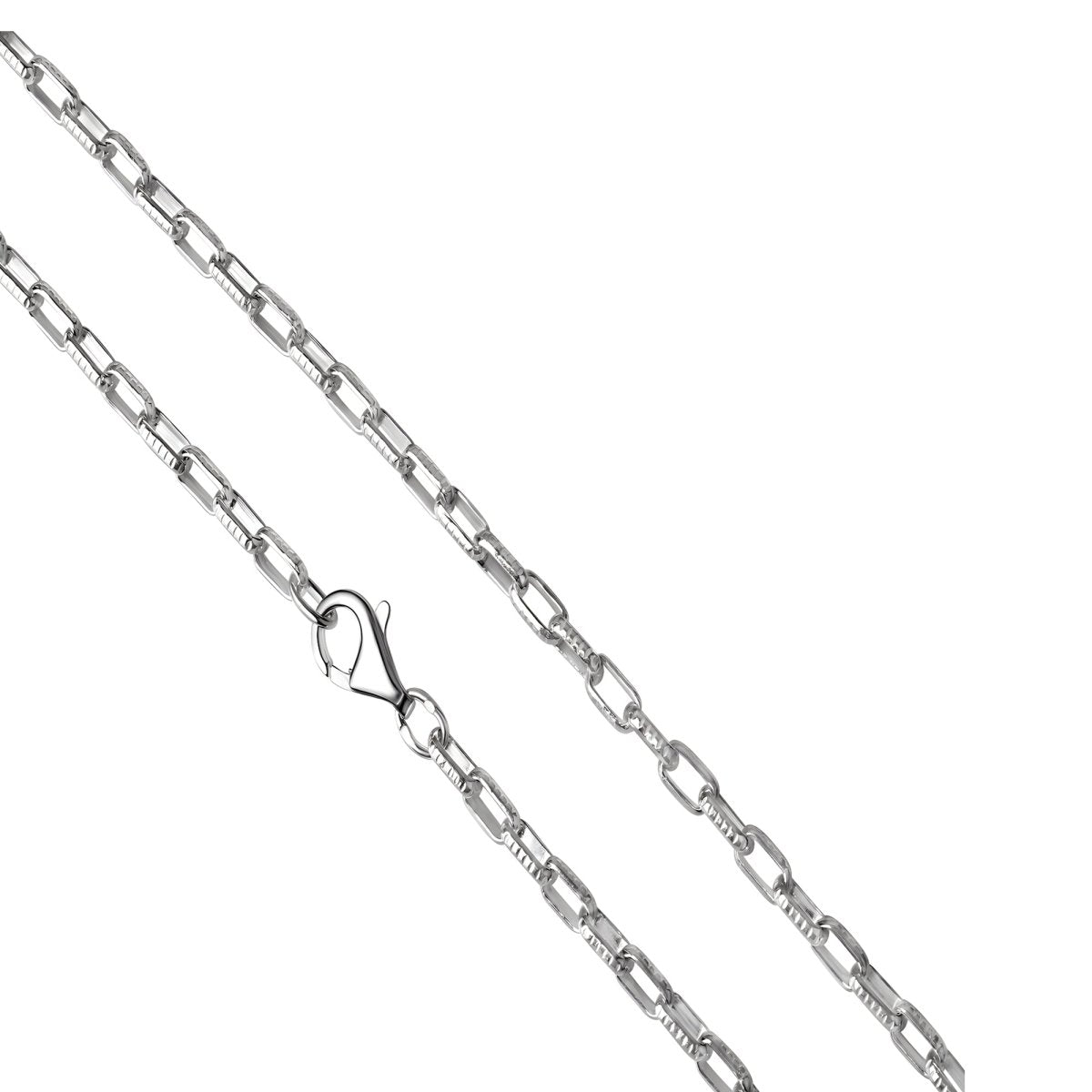 Collier 925 Sterling Silber weiß Gliederkette 45 cm - Avrum