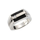 Ring 925 Sterling Silber rhodiniert mit Onyx und Zirkonia