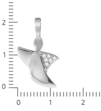 Anhänger 925 Sterling Silber rhodiniert Engel Zirkonia weiß - Avrum