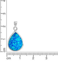 Anhänger 925 Sterling Silber synth. Opal weiß - Avrum