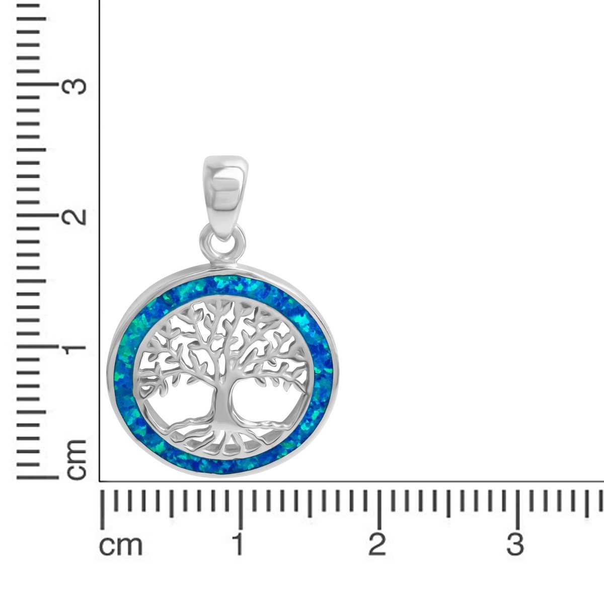 Anhänger 925 Sterling Silber rhodiniert synth. Opal weiß - Avrum