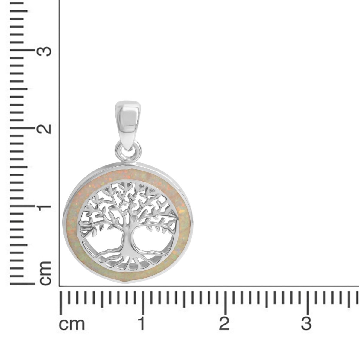 Anhänger 925 Sterling Silber rhodiniert synth. Opal weiß - Avrum
