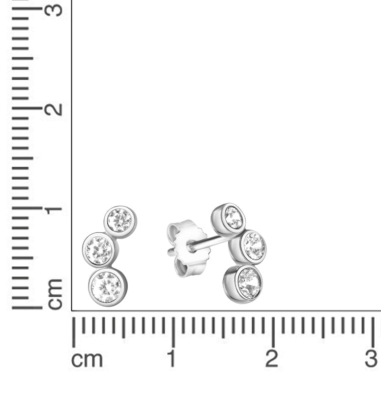 Ohrstecker 925 Sterling Silber rhodiniert Zirkonia - Avrum