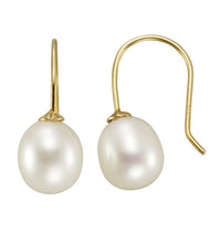 Ohrhänger 585 Gelbgold glanz Süßwasserperle 8 - 8,5mm - Avrum