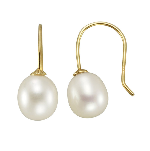 Ohrhänger 585 Gelbgold glanz Süßwasserperle 8 - 8,5mm - Avrum