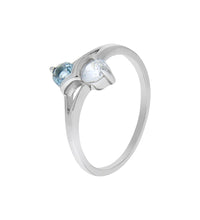 Ring 925 Sterling Silber rhodiniert mit Zirkonia und Glasstein - Avrum