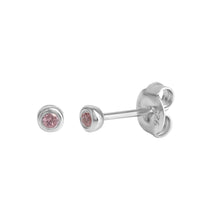 Ohrstecker 925 Sterling Silber rhodiniert Zirkonia pink - Avrum