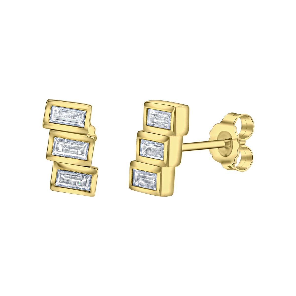 Ohrstecker 925 - Sterling Silber rhodiniert Zirkonia - Avrum