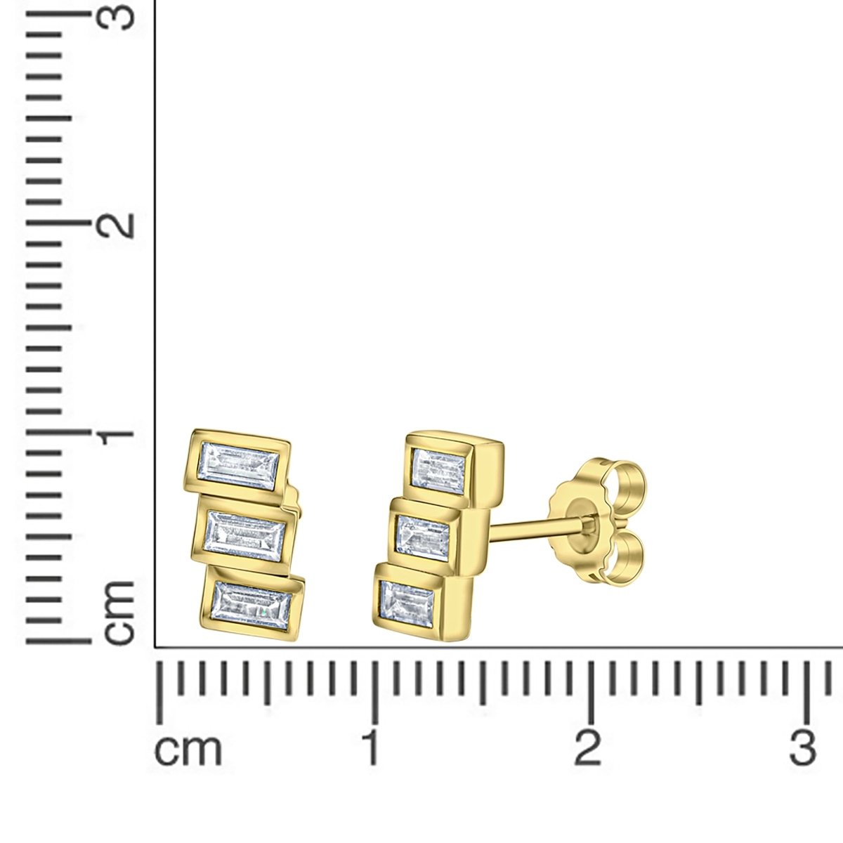 Ohrstecker 925 - Sterling Silber rhodiniert Zirkonia - Avrum