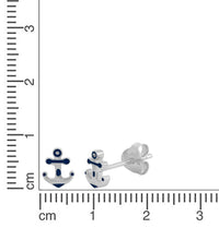Ohrstecker 925 - Sterling Silber rhodiniert Anker Lack weiß - Avrum