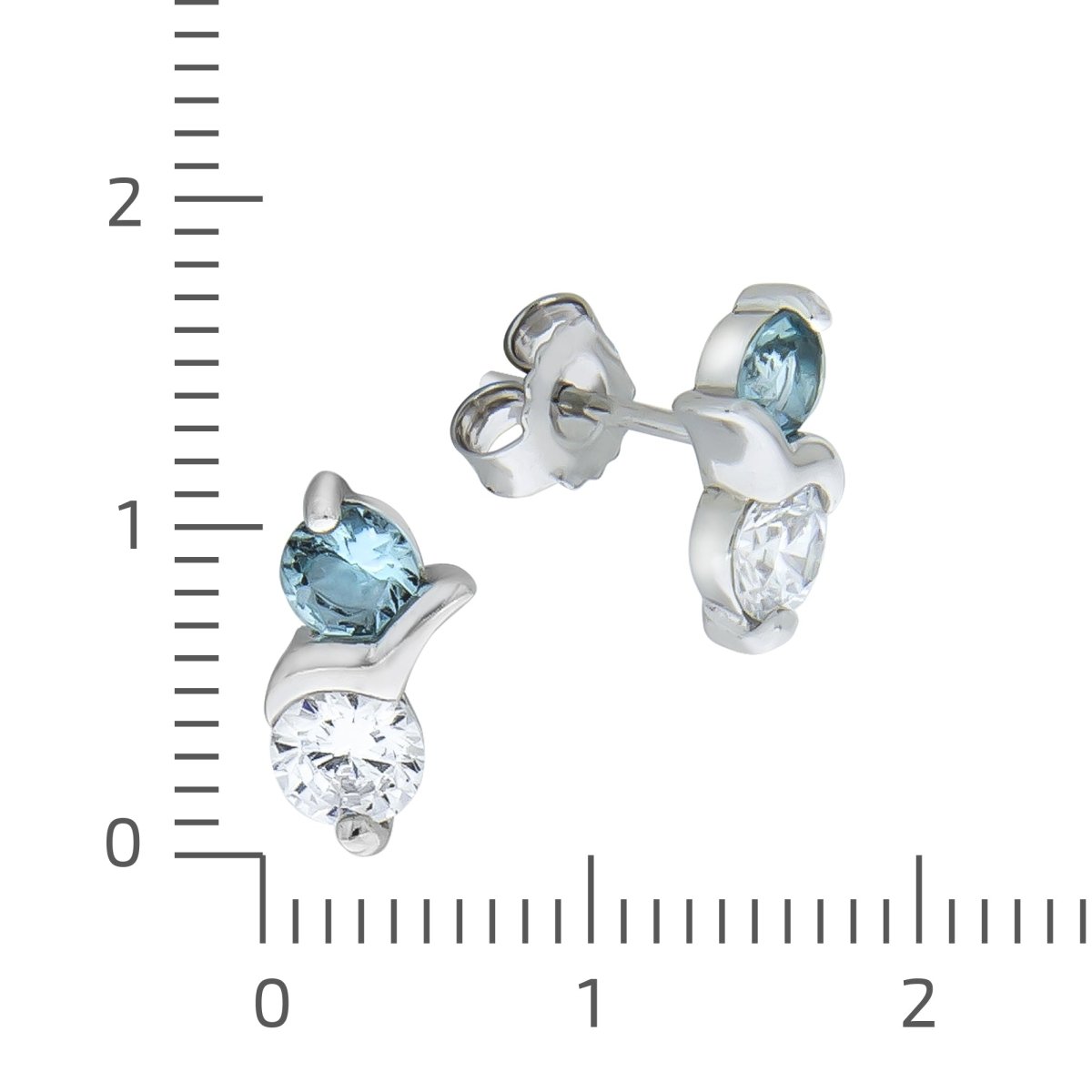 Ohrstecker 925 Sterling Silber rhodiniert Zirkonia und Kristall - Avrum