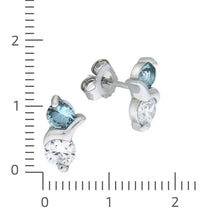 Ohrstecker 925 Sterling Silber rhodiniert Zirkonia und Kristall - Avrum