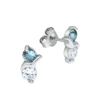 Ohrstecker 925 Sterling Silber rhodiniert Zirkonia und Kristall - Avrum