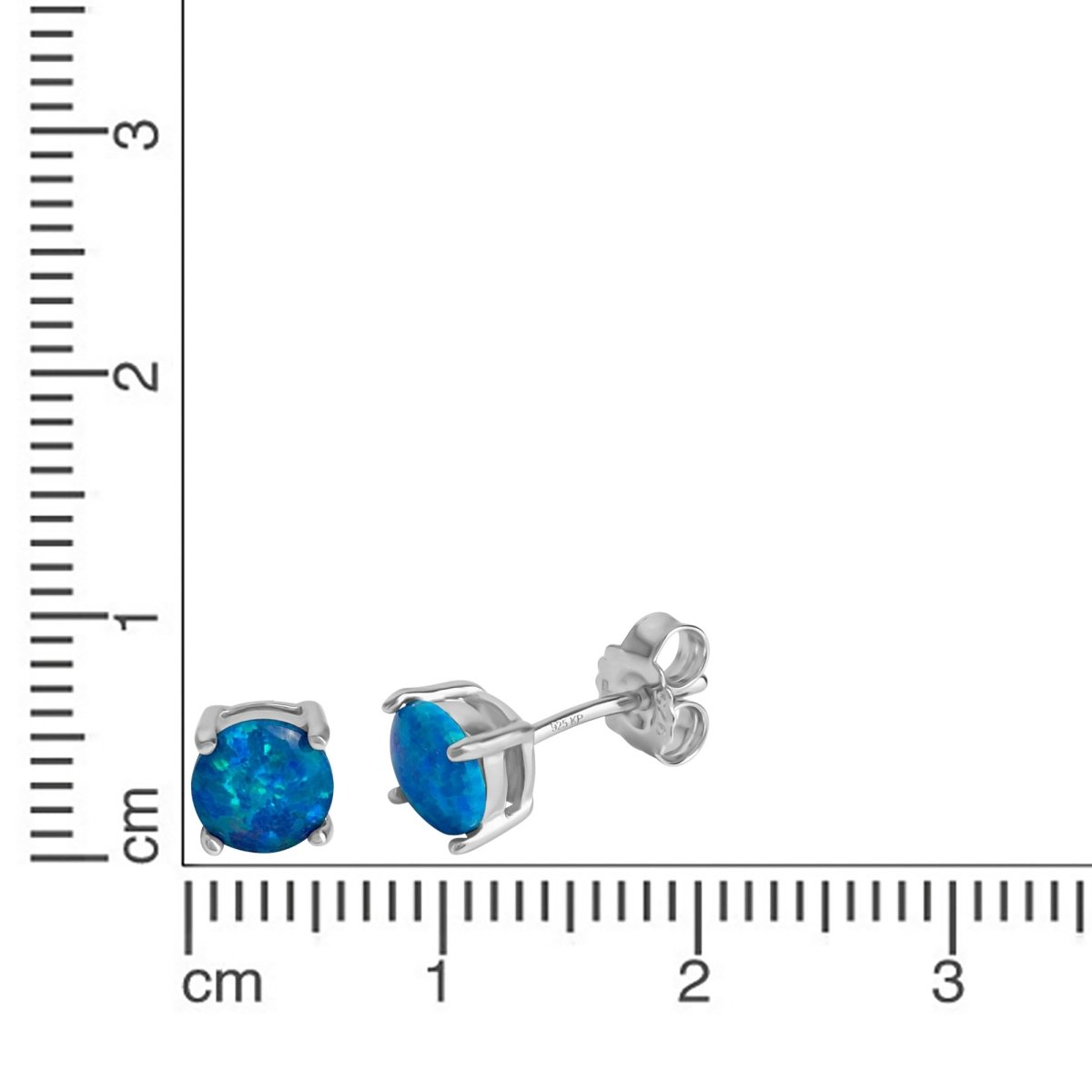 Ohrstecker 925 Sterling Silber rhodiniert Opal weiß - Avrum