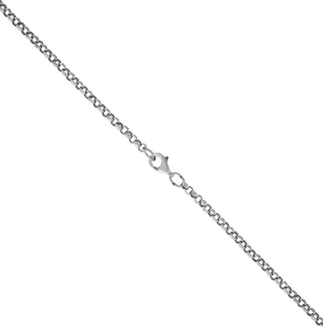 Collier 925 Sterling Silber rhodiniert Erbskette 45 cm lang - Avrum