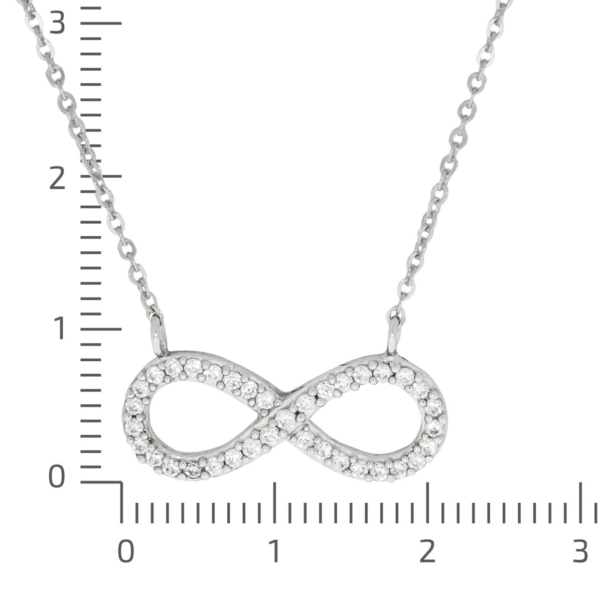 Collier 925 Sterling Silber rhodiniert Infinity mit Zirkonia - Avrum