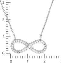 Collier 925 Sterling Silber rhodiniert Infinity mit Zirkonia - Avrum