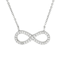 Collier 925 Sterling Silber rhodiniert Infinity mit Zirkonia - Avrum