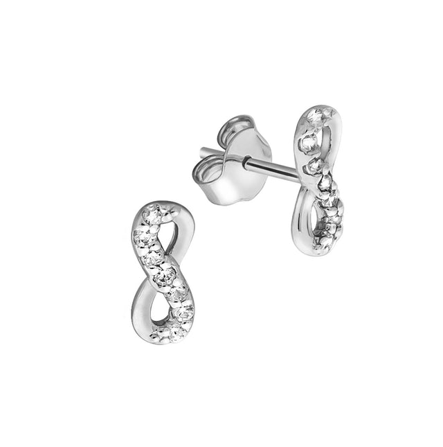 Ohrstecker 925 Sterling Silber rhodiniert Infinity Zirkonia - Avrum