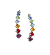 Ohrstecker 925 Sterling Silber rhodiniert Kristall bunt - Avrum