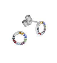 Ohrstecker 925 Sterling Silber rhodiniert Kristall bunt - Avrum