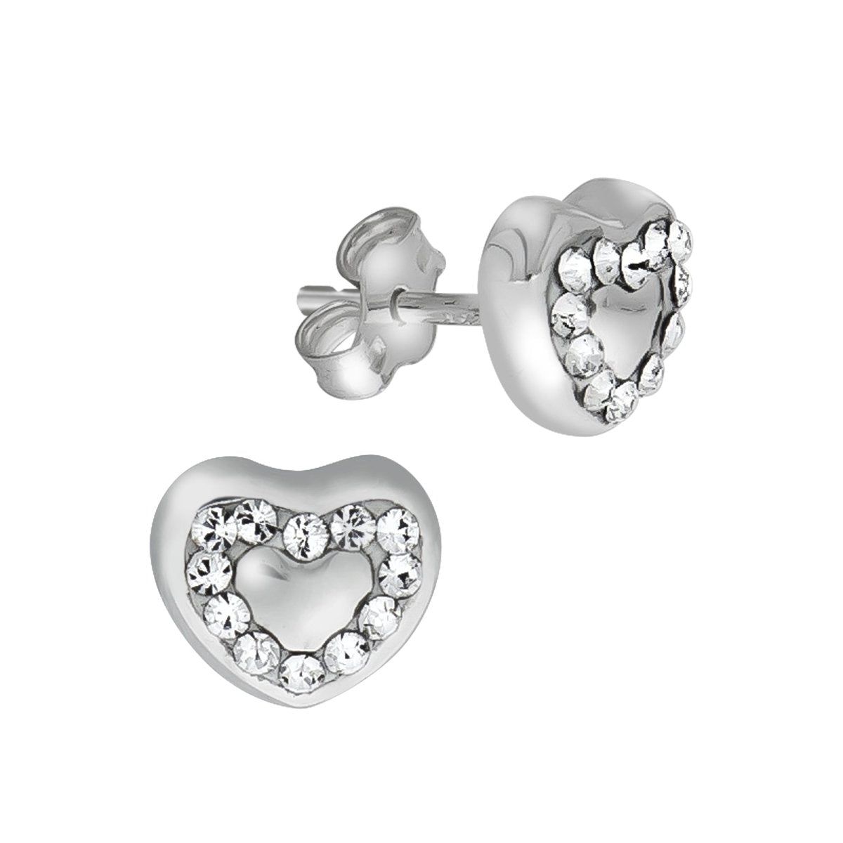 Ohrstecker 925 Sterling Silber Herz Kristall - Avrum