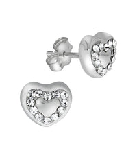 Ohrstecker 925 Sterling Silber Herz Kristall - Avrum
