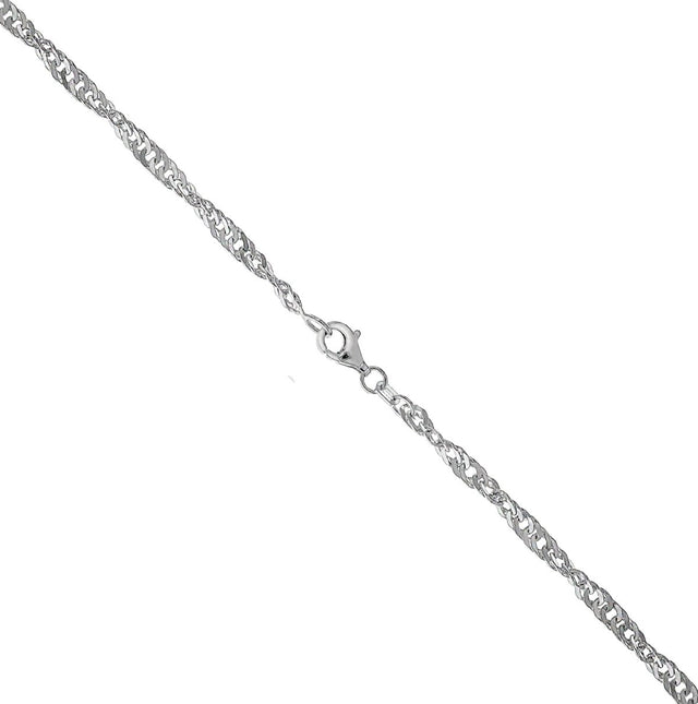 Collier 925 Sterling Silber weiss Singapurkette 45 cm - Avrum