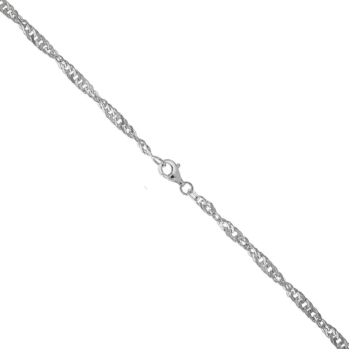 Collier 925 Sterling Silber weiss Singapurkette 45 cm - Avrum