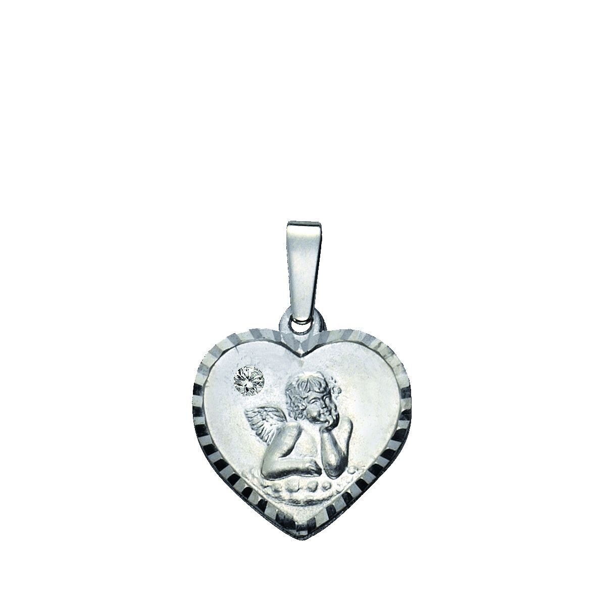 Anhänger 925 Sterling Silber rhodiniert 1 Kristall weiß - Avrum