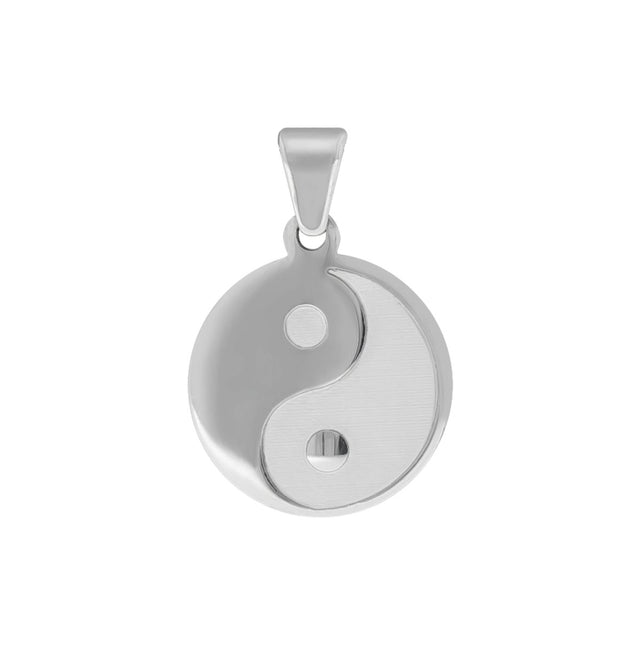 Anhänger 925 Sterling Silber rhodiniert Yin Yang glanz/matt - Avrum