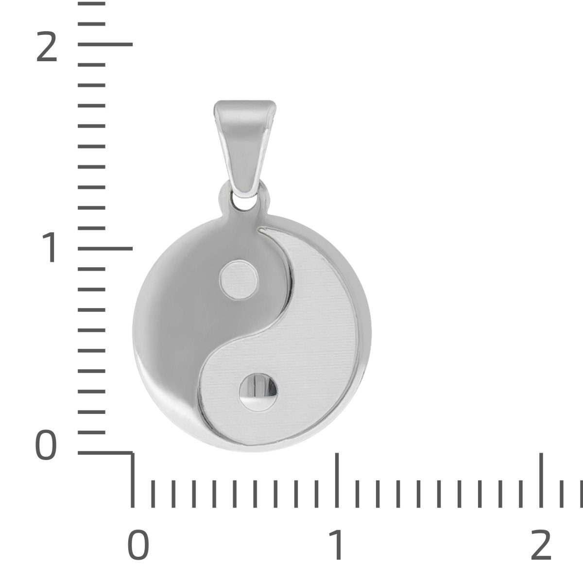 Anhänger 925 Sterling Silber rhodiniert Yin Yang glanz/matt - Avrum