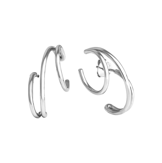 Ohrstecker 925 Sterling Silber rhodiniert 3 - reihig - Avrum