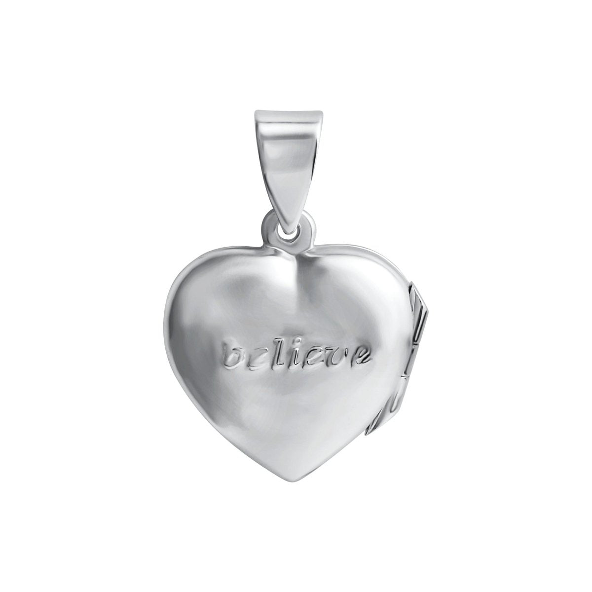 Anhänger 925 Sterling Silber weiß Medaillon Herz - Avrum