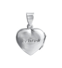 Anhänger 925 Sterling Silber weiß Medaillon Herz - Avrum