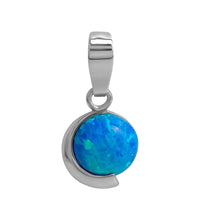 Anhänger 925 Sterling Silber rhodiniert imit. Opal weiß - Avrum