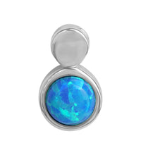 Anhänger 925 Sterling Silber rhodiniert imit. Opal blau - Avrum