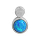 Anhänger 925 Sterling Silber rhodiniert imit. Opal blau