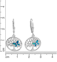 Ohrhänger 925 Sterling Silber rhodiniert synth. Opal blau - Avrum