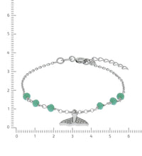 Fußkette 925 Sterling Silber rhodiniert Glassteine und Zirkonia - Avrum