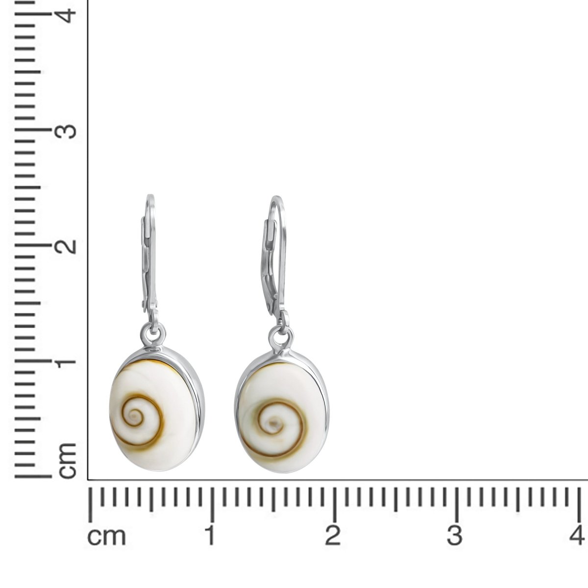 Ohrhänger 925 Sterling Silber rhodiniert mit Muschel weiß - Avrum