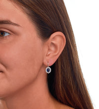 Ohrringe Silber 925 rhodiniert Glasstein blau & weiß - Avrum