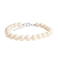 Armband 925 Sterling Silber rhodiniert Süßwasserzuchtperle 8mm - Avrum