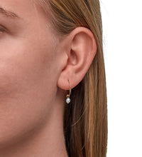 Ohrringe Silber 925 vergoldet mit weißen Perlen 3x5mm - Avrum