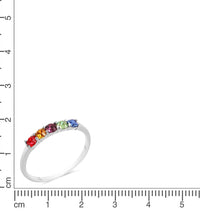 Ring Silber 925 rhodiniert mit bunten Kristallen - Avrum