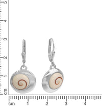 Ohrhänger 925 Sterling Silber rhodiniert mit Muschel weiß - Avrum