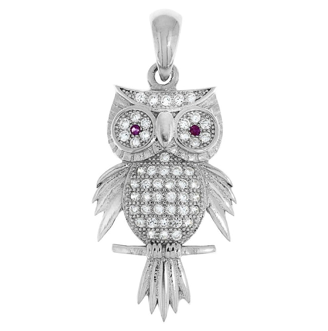 Anhänger 925 Sterling Silber rhodiniert Motiv Eule - Avrum