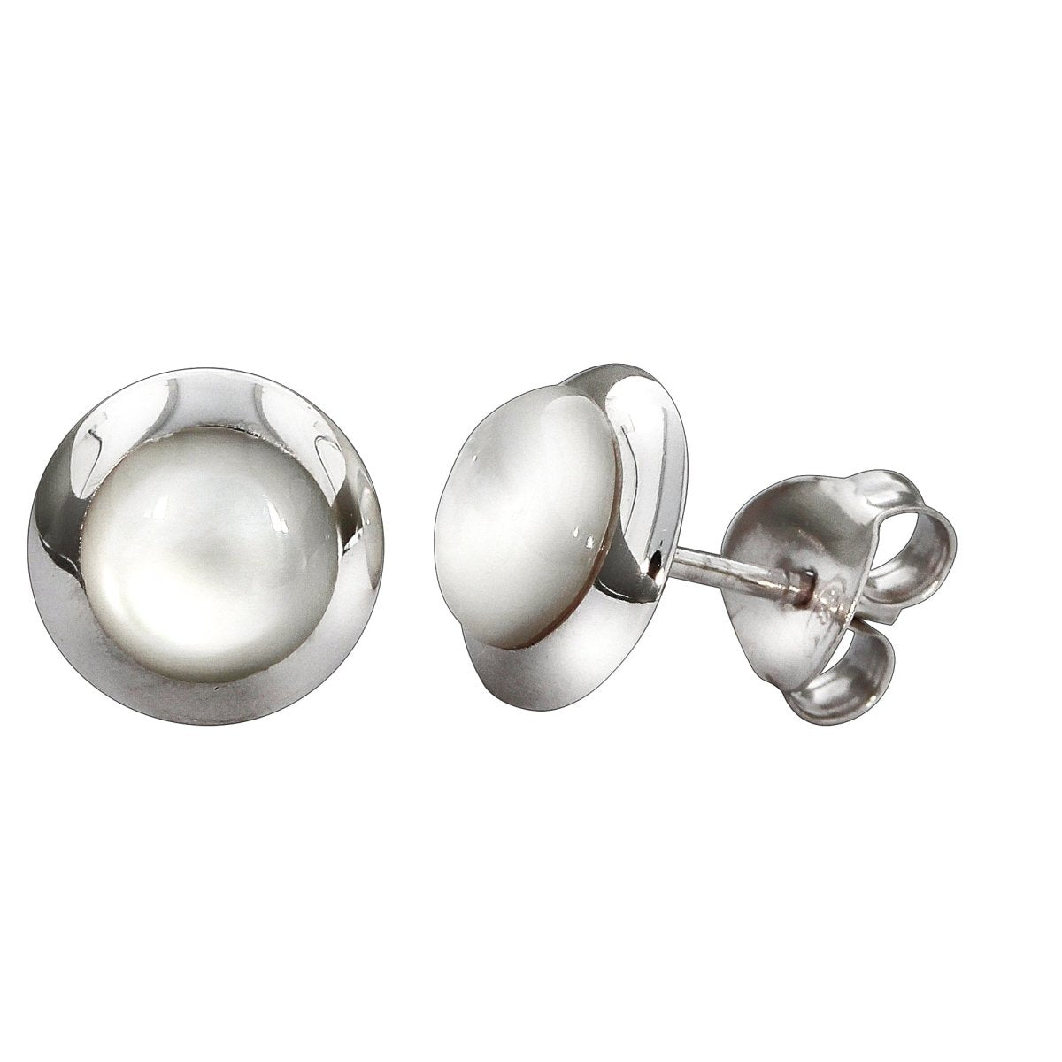 Ohrstecker 925 Sterling Silber rhodiniert Perlmutt - Avrum