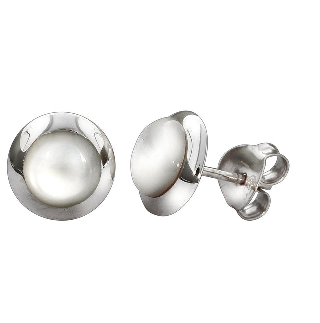 Ohrstecker 925 Sterling Silber rhodiniert Perlmutt - Avrum